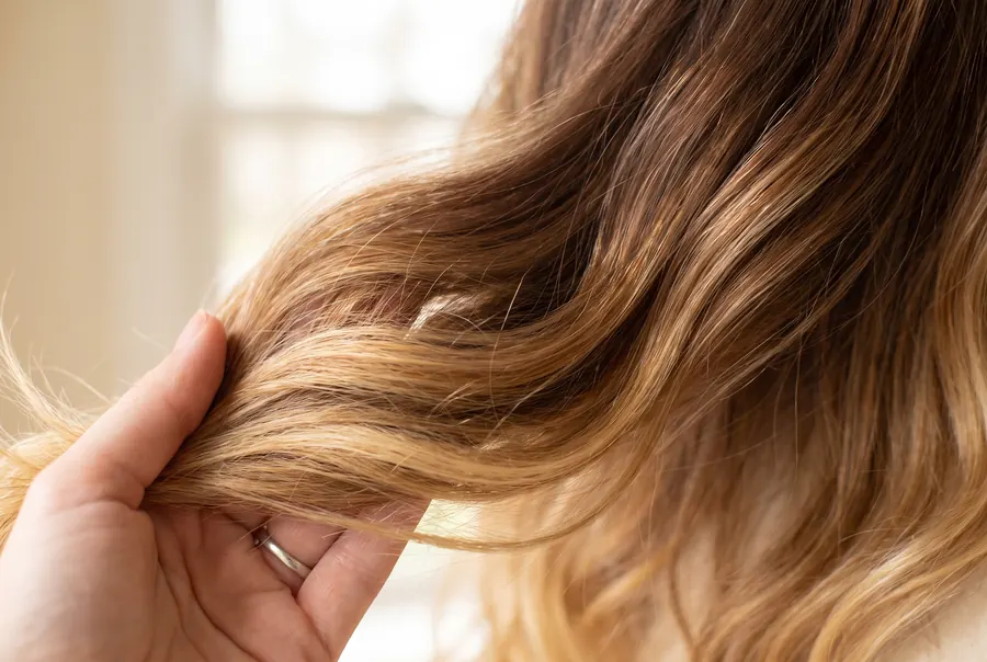 Balayage Farbverlauf von Braun zu Blond